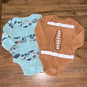 2 pack of baby boy long sleeve onesies